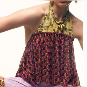 NWT ZARA CHEMISE HALTER TOP